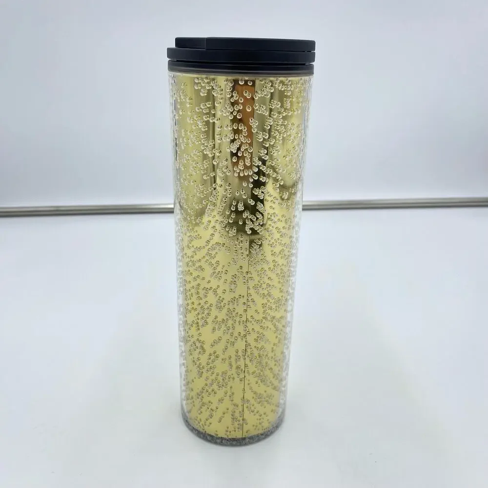 Starbucks Gold & Black Bubble Tumbler 16 Oz